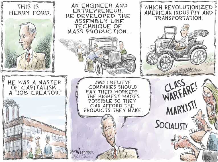 Political/Editorial Cartoon by Nick Anderson, Houston Chronicle on GOP Blames Obama for Economy