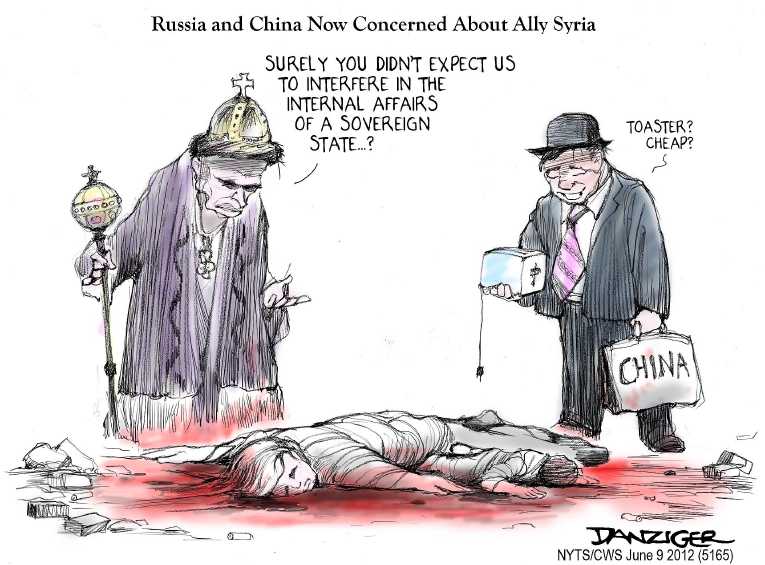 Political/Editorial Cartoon by Jeff Danziger, CWS/CartoonArts Intl. on Standoff Continuing in Syria