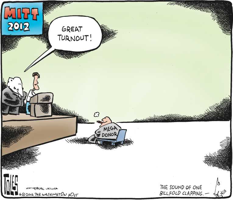 Political/Editorial Cartoon by Tom Toles, Washington Post on Presidential Race Tightening