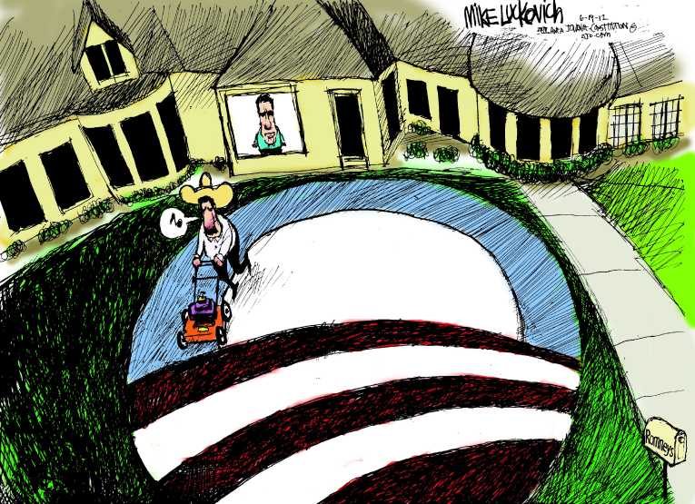 Political/Editorial Cartoon by Mike Luckovich, Atlanta Journal-Constitution on Presidential Race Tightening