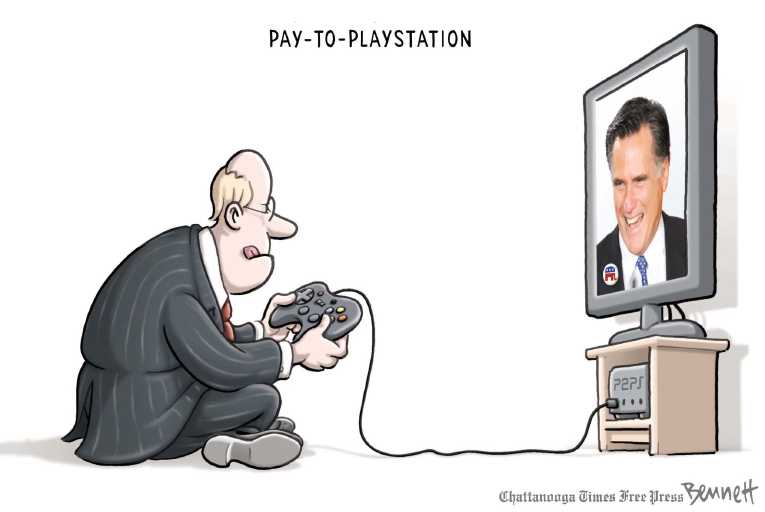 Political/Editorial Cartoon by Clay Bennett, Chattanooga Times Free Press on Supreme Court Rules: Money Talks