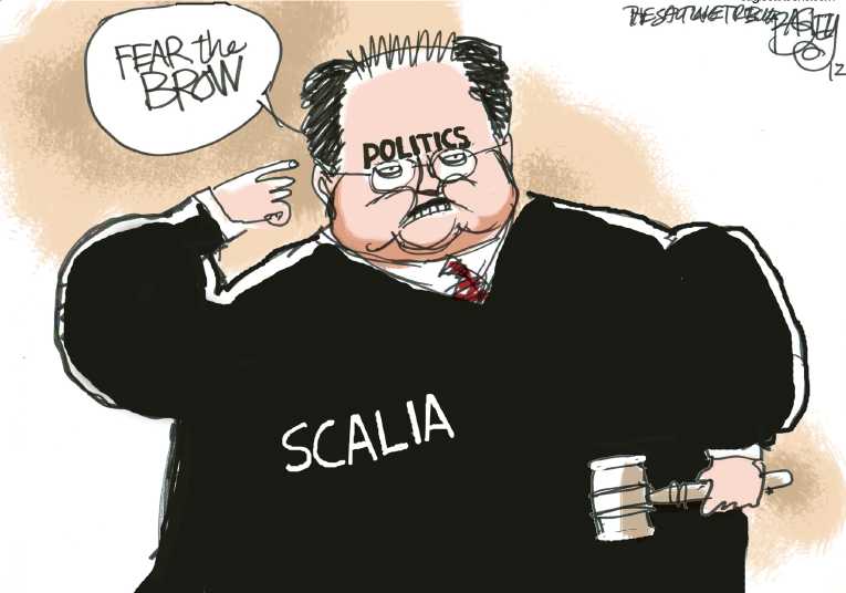 Political/Editorial Cartoon by Pat Bagley, Salt Lake Tribune on Supreme Court Guts Arizona Law