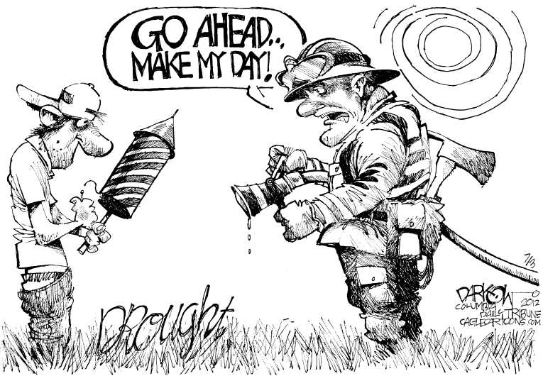 Political/Editorial Cartoon by John Darkow, Columbia Daily Tribune, Missouri on Record Heat Ravages Nation
