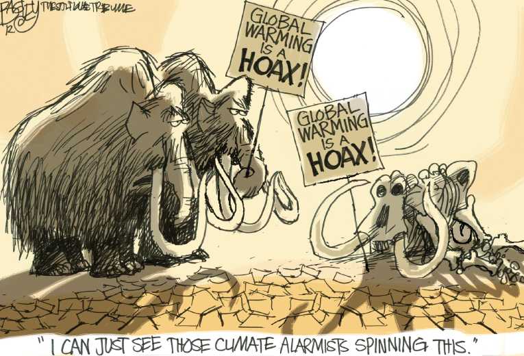 Political/Editorial Cartoon by Pat Bagley, Salt Lake Tribune on Record Heat Sweeps Nation