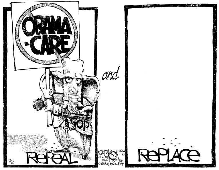 Political/Editorial Cartoon by John Darkow, Columbia Daily Tribune, Missouri on GOP Warns of Death Panels