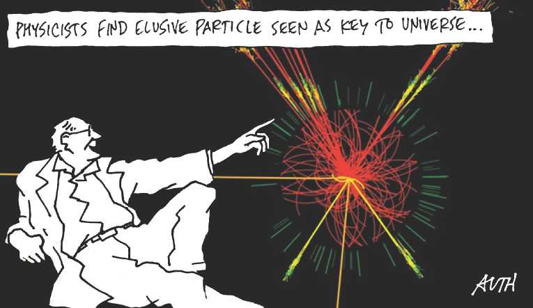 Political/Editorial Cartoon by Tony Auth, Philadelphia Inquirer on Key to Universe Discovered