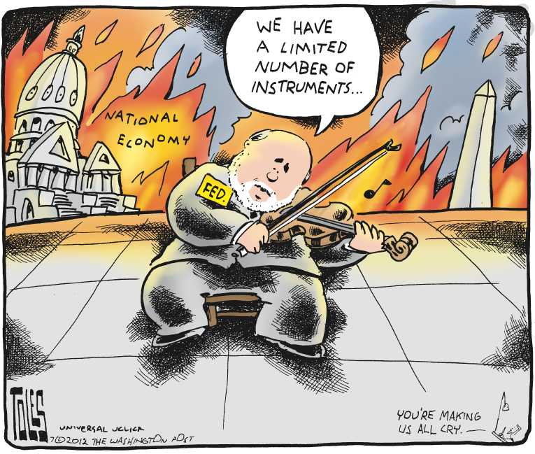 Political/Editorial Cartoon by Tom Toles, Washington Post on Economy Worsens
