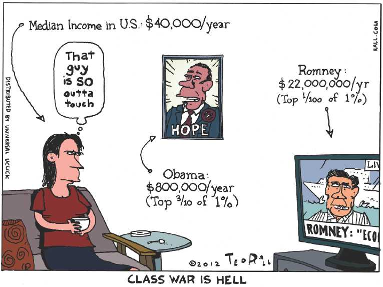 Political/Editorial Cartoon by Ted Rall on Economy Worsens