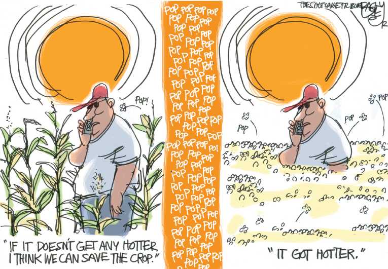 Political/Editorial Cartoon by Pat Bagley, Salt Lake Tribune on Epic Heat Scorches Heartland