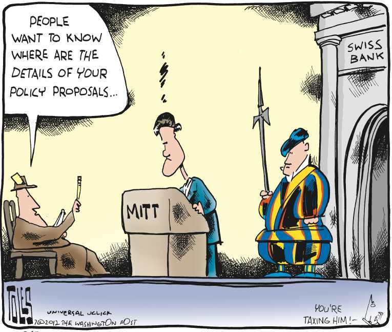 Political/Editorial Cartoon by Tom Toles, Washington Post on Romney Feeling The Heat