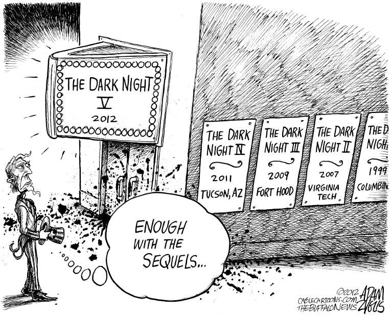 Political/Editorial Cartoon by Adam Zyglis, The Buffalo News on Colorado Massacre Claims 12 Lives