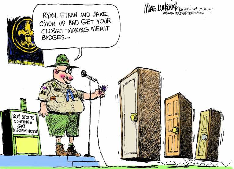Political/Editorial Cartoon by Mike Luckovich, Atlanta Journal-Constitution on GOP Pursuing Traditional Values