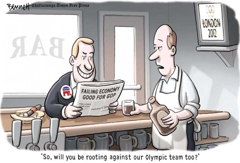 Political/Editorial Cartoon by Clay Bennett, Chattanooga Times Free Press on GOP Pursuing Traditional Values