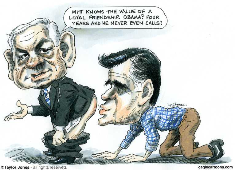 Political/Editorial Cartoon by Taylor Jones, Tribune Media Services on Romney Impresses Abroad!
