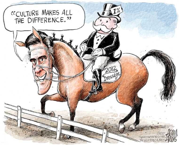Political/Editorial Cartoon by Adam Zyglis, The Buffalo News on Romney Impresses Abroad!