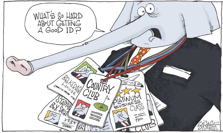 Political/Editorial Cartoon by Signe Wilkinson, Philadelphia Daily News on GOP Targets Voter Fraud