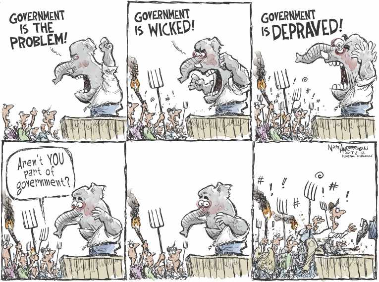Political/Editorial Cartoon by Nick Anderson, Houston Chronicle on Conservative Momentum Growing