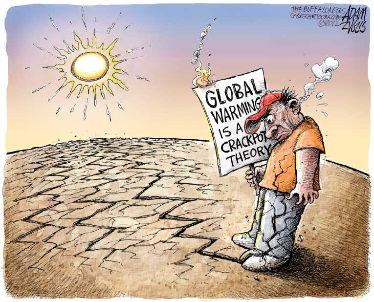 Political Cartoon on 'Record Heat, Drought Persist' by Adam Zyglis, The