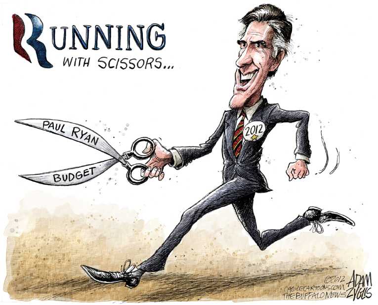 Political/Editorial Cartoon by Adam Zyglis, The Buffalo News on Romney Picks Ryan As Running Mate