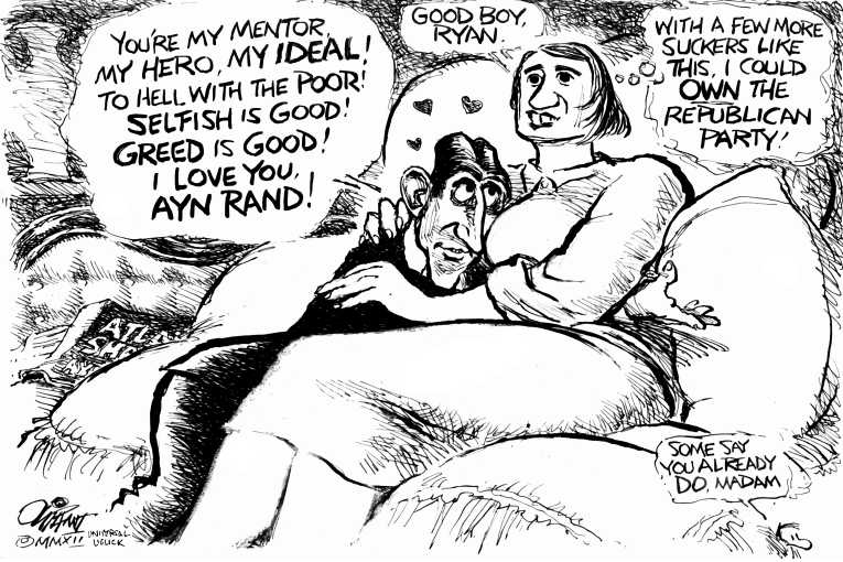 Political/Editorial Cartoon by Pat Oliphant, Universal Press Syndicate on Ryan Choice Having Major Impact