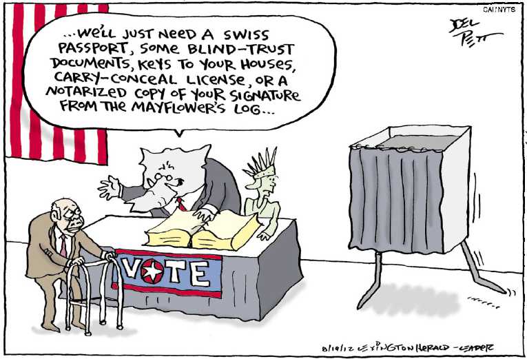 Political/Editorial Cartoon by Joel Pett, Lexington Herald-Leader, CWS/CartoonArts Intl. on GOP Refining Platform