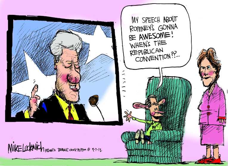 Political/Editorial Cartoon by Mike Luckovich, Atlanta Journal-Constitution on Convention Exceeds Expectations