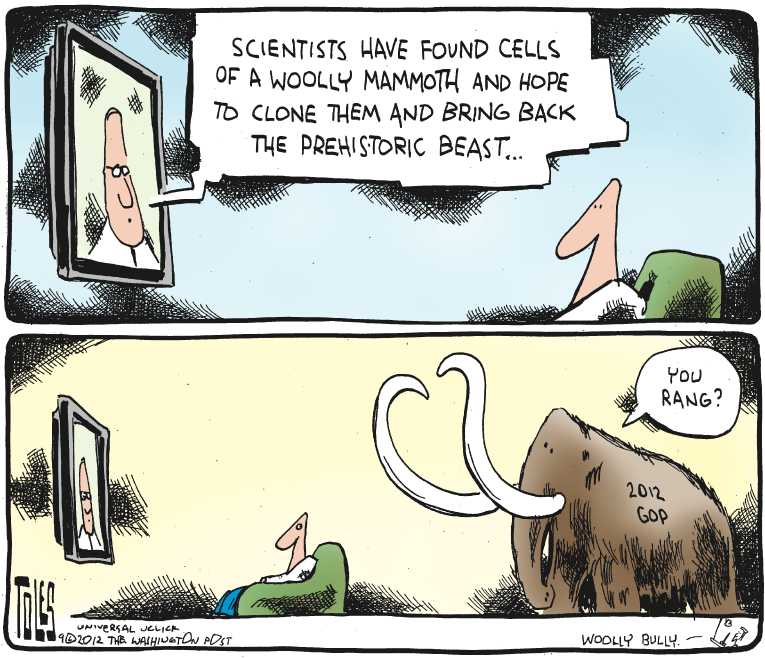 Political/Editorial Cartoon by Tom Toles, Washington Post on Climate Change Debate Continuing