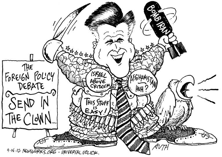 Political/Editorial Cartoon by Tony Auth, Philadelphia Inquirer on Romney Campaign Shifts Gears