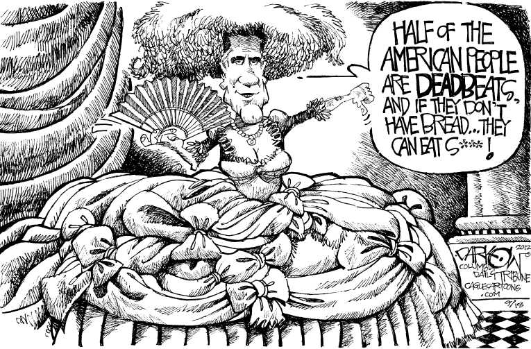 Political/Editorial Cartoon by John Darkow, Columbia Daily Tribune, Missouri on Romney Refines Message