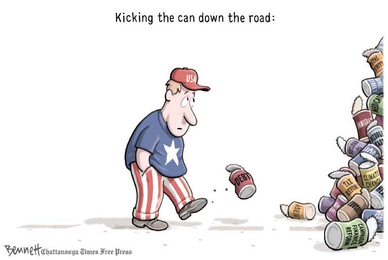 Political/Editorial Cartoon by Clay Bennett, Chattanooga Times Free Press on Debates Loom Large