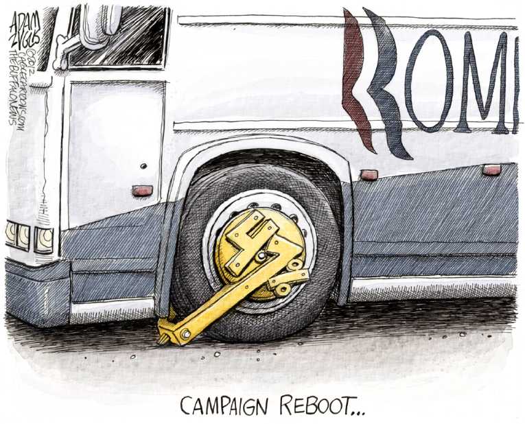 Political/Editorial Cartoon by Adam Zyglis, The Buffalo News on Romney Standing by Comments