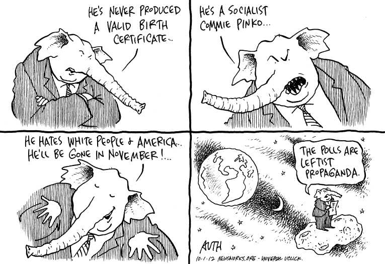 Political/Editorial Cartoon by Tony Auth, Philadelphia Inquirer on Differences Becoming More Apparent