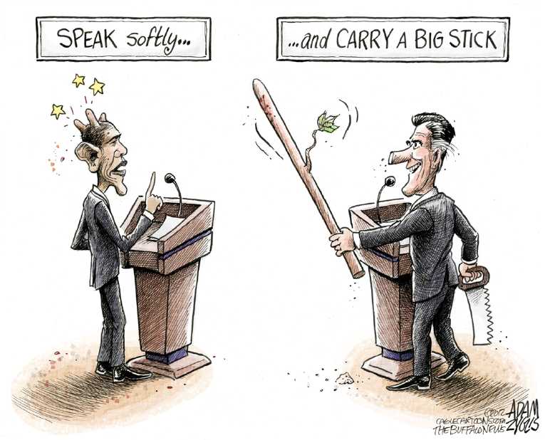 Political/Editorial Cartoon by Adam Zyglis, The Buffalo News on Obama Skips Debate
