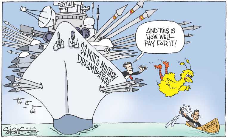 Political/Editorial Cartoon by Signe Wilkinson, Philadelphia Daily News on Obama Skips Debate