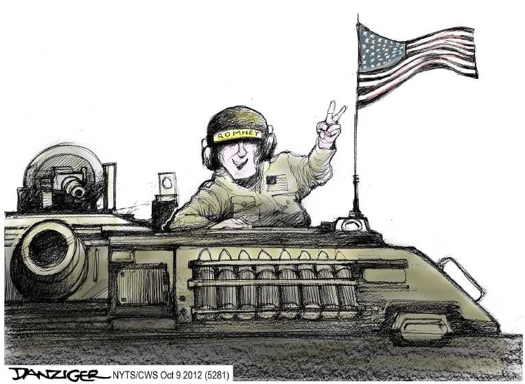 Political/Editorial Cartoon by Jeff Danziger, CWS/CartoonArts Intl. on Romney Surging