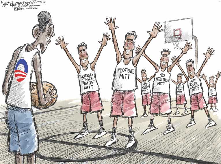 Political/Editorial Cartoon by Nick Anderson, Houston Chronicle on Campaigns Hitting High Gear