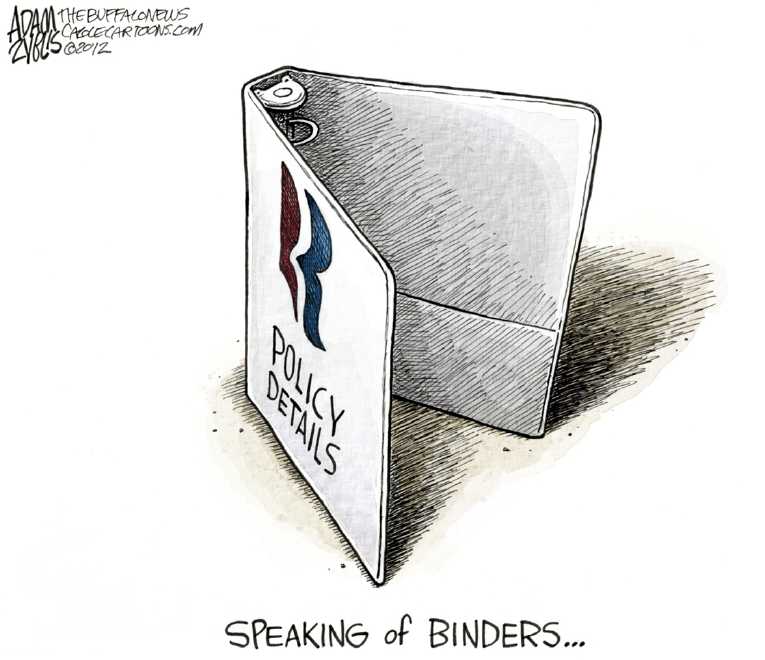 Political/Editorial Cartoon by Adam Zyglis, The Buffalo News on Romney Loses Round 2