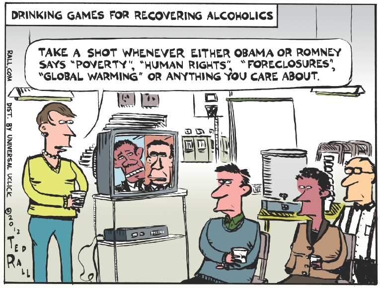 Political/Editorial Cartoon by Ted Rall on Obama Wins Third Debate