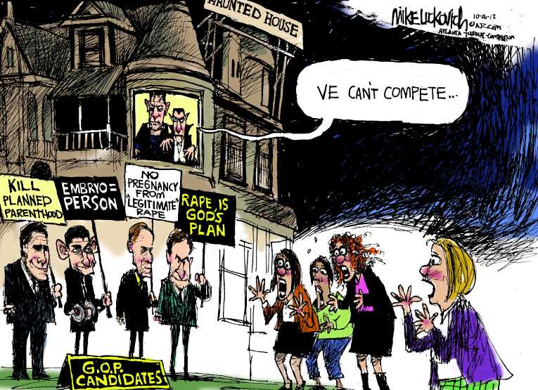 Political/Editorial Cartoon by Mike Luckovich, Atlanta Journal-Constitution on GOP Doubling Down on Women