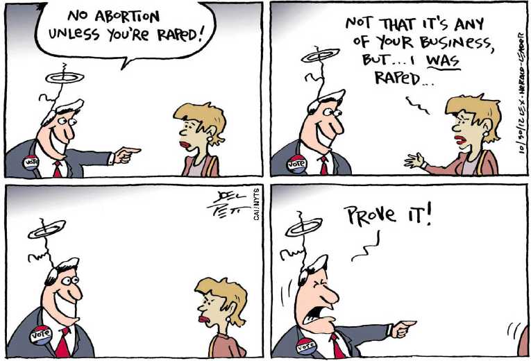Political/Editorial Cartoon by Joel Pett, Lexington Herald-Leader, CWS/CartoonArts Intl. on GOP Doubling Down on Women