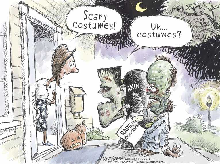 Political/Editorial Cartoon by Nick Anderson, Houston Chronicle on Nation Celebrates Halloween