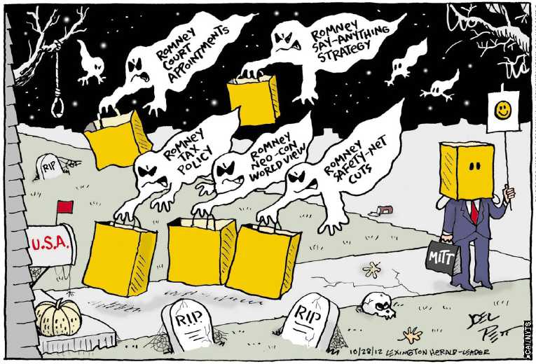 Political/Editorial Cartoon by Joel Pett, Lexington Herald-Leader, CWS/CartoonArts Intl. on Nation Celebrates Halloween