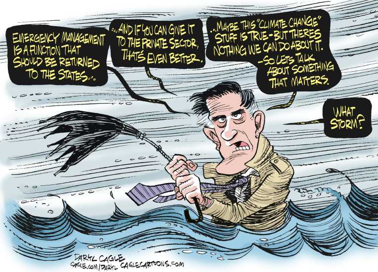 Political/Editorial Cartoon by Daryl Cagle, Cagle Cartoons on Sandy Decimates Northeast