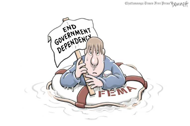 Political/Editorial Cartoon by Clay Bennett, Chattanooga Times Free Press on Sandy Decimates Northeast