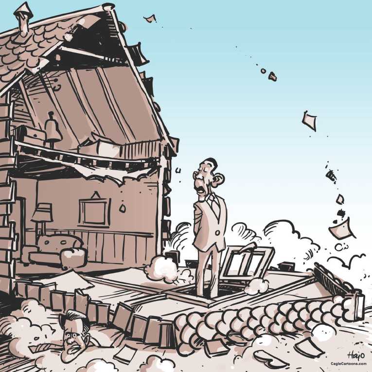 Political/Editorial Cartoon by Hajo de Reijger, Amsterdam, Netherlands on Sandy Decimates Northeast