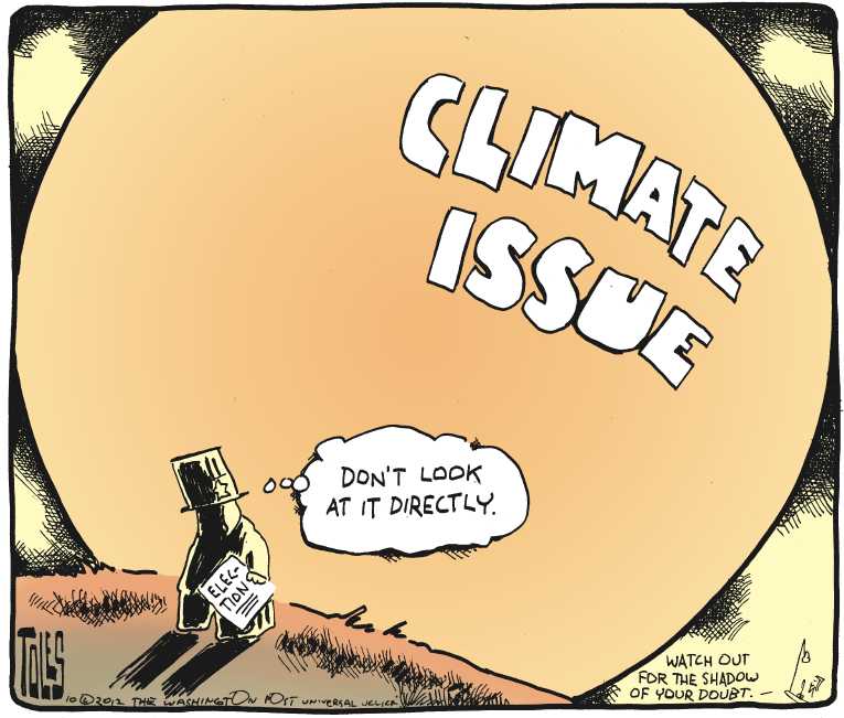 Political/Editorial Cartoon by Tom Toles, Washington Post on Sandy Decimates Northeast