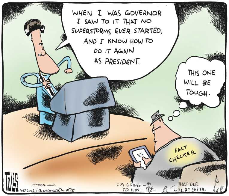 Political/Editorial Cartoon by Tom Toles, Washington Post on Sandy Misery Continues
