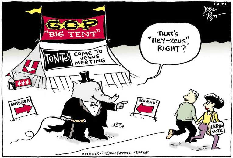 Political/Editorial Cartoon by Joel Pett, Lexington Herald-Leader, CWS/CartoonArts Intl. on Republicans Shocked by Losses