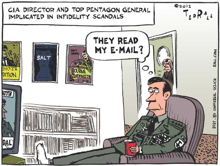 Political/Editorial Cartoon by Ted Rall on Petraeus Admits Affair, Resigns