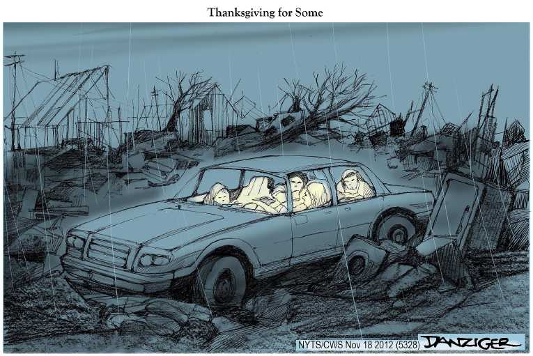 Political/Editorial Cartoon by Jeff Danziger, CWS/CartoonArts Intl. on Americans Celebrate Thanksgiving